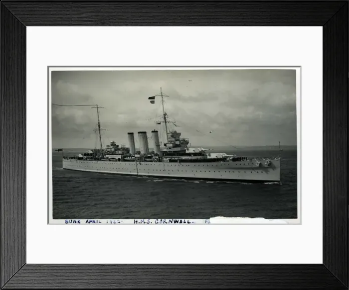 Framed Print : HMS Cornwall, British heavy cruiser Framed Print : HMS Cornwall, British heavy cruiser