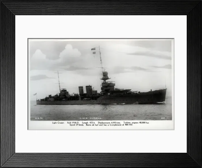 Framed Print : HMS Durban, British light cruiser Framed Print : HMS Durban, British light cruiser