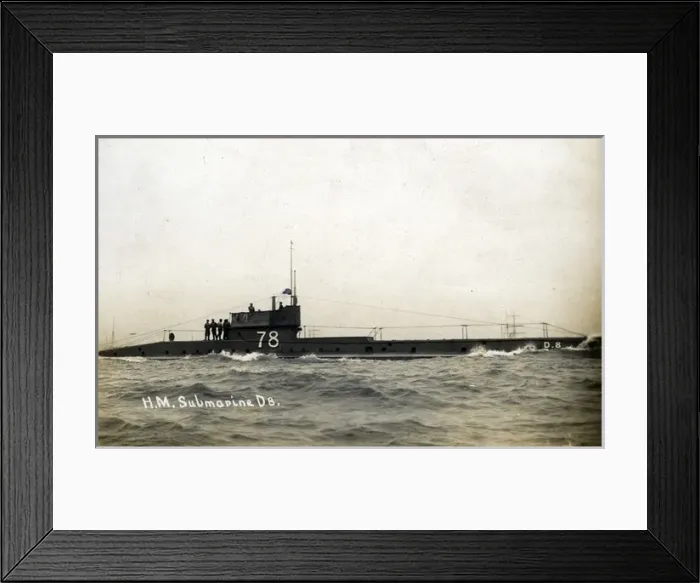 Framed Print : British submarine HMS D8, WW1 Framed Print : British submarine HMS D8, WW1