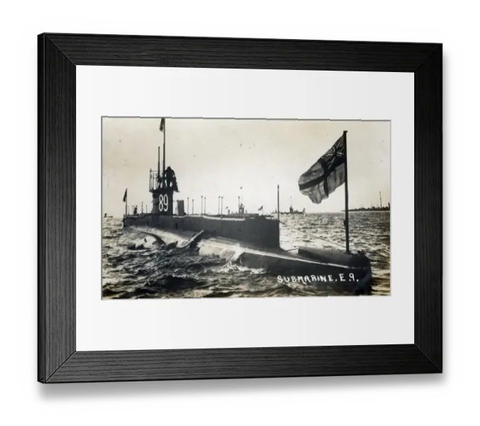 Framed Print : British submarine HMS E9, WW1 Framed Print : British submarine HMS E9, WW1