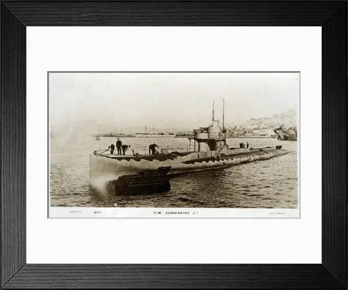 Framed Print : British submarine HMS J1, WW1 Framed Print : British submarine HMS J1, WW1