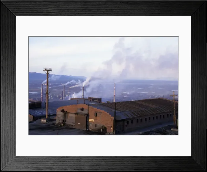 Framed Print : Smoking pipes of metallurgical complex in Norilsk Framed Print : Smoking pipes of metallurgical complex in Norilsk