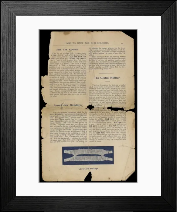 Framed Print : Book of patterns: Women & War - How to knit and crochet Framed Print : Book of patterns: Women & War - How to knit and crochet