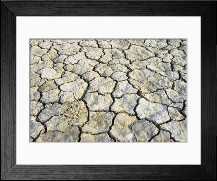 Framed Print : Cracked soil in a desert near Kum-Dag Framed Print : Cracked soil in a desert near Kum-Dag