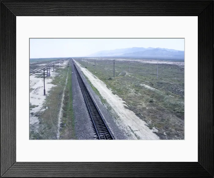 Framed Print : Ashgabad - Krasnovodsk railway - goes across Framed Print : Ashgabad - Krasnovodsk railway - goes across