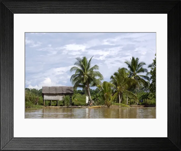 Framed Print : A typical Malaysian house along river Kinabatangan Framed Print : A typical Malaysian house along river Kinabatangan