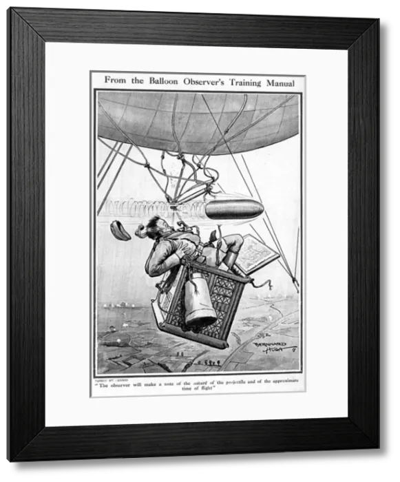 Framed Print : From the Balloon Observers Training Manual, WW1 cartoon Framed Print : From the Balloon Observers Training Manual, WW1 cartoon