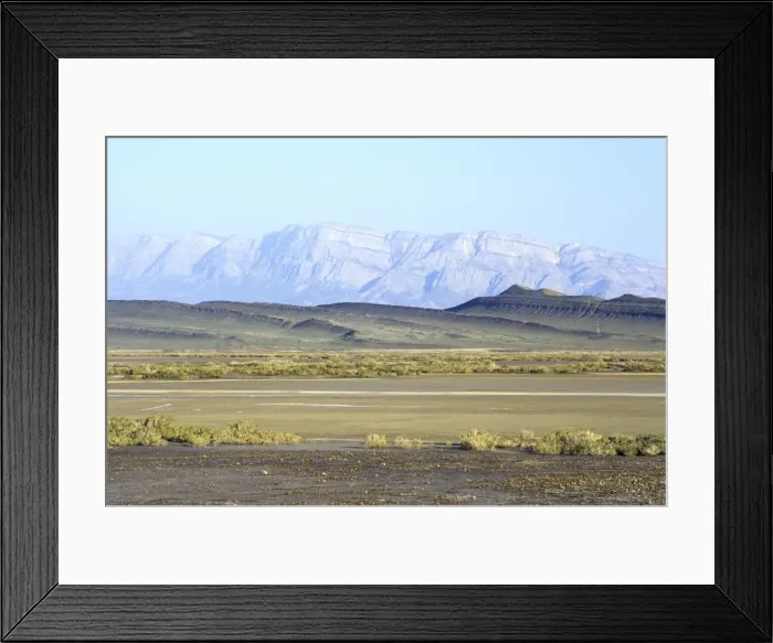 Framed Print : Nibetdag mountain range - desert on foreground