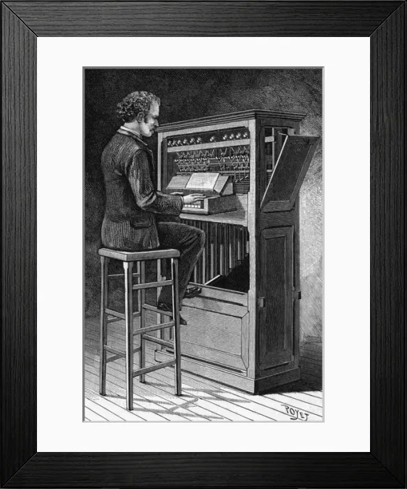 Framed Print : A codonophone - a new musical instrument, 1890 Framed Print : A codonophone - a new musical instrument, 1890