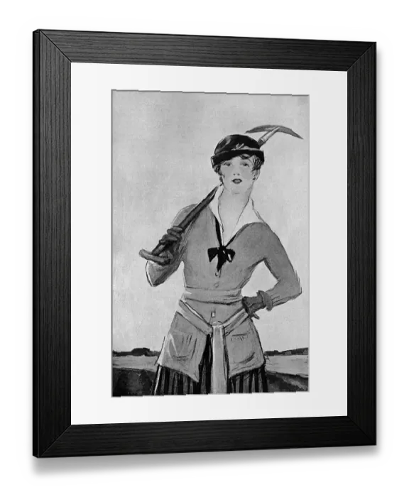 Framed Print : Dolly Goes Back to the Land, land girl, WW1 Framed Print : Dolly Goes Back to the Land, land girl, WW1