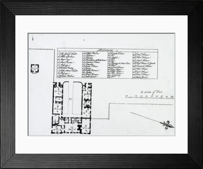 Framed Print : Lamorbey House plan Framed Print : Lamorbey House plan