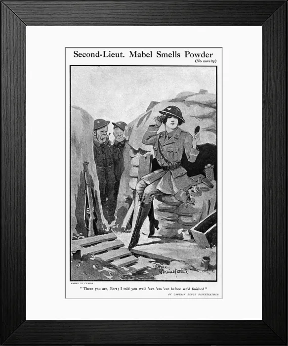 Framed Print : Second-Lieut. Mabel, by Bairnsfather Framed Print : Second-Lieut. Mabel, by Bairnsfather