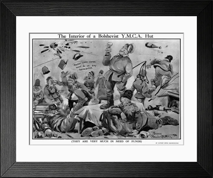 Framed Print : The Interior of a Bolshevist YMCA hut by Bruce Bairnsfather Framed Print : The Interior of a Bolshevist YMCA hut by Bruce Bairnsfather