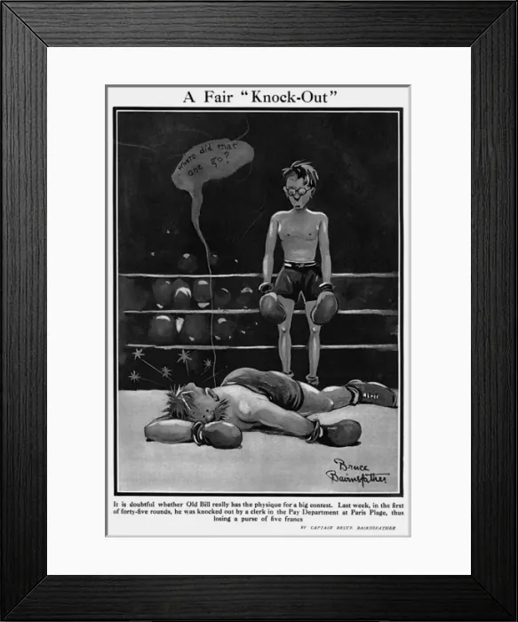 Framed Print : A Fair Knock Out by Bruce Bairnsfather Framed Print : A Fair Knock Out by Bruce Bairnsfather