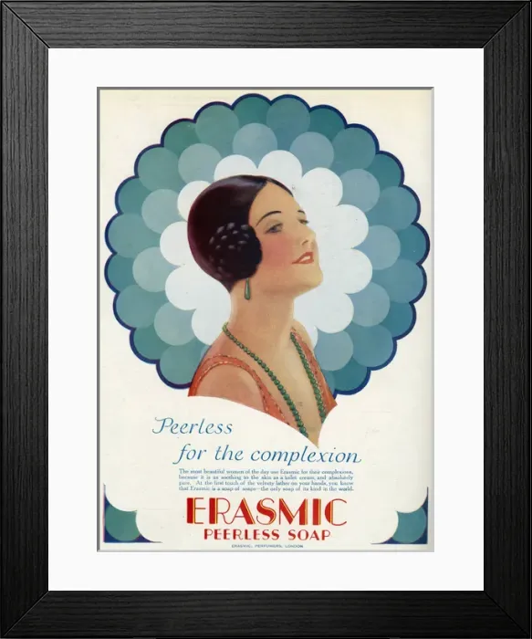 Framed Print : Advert for Erasmic soap Framed Print : Advert for Erasmic soap