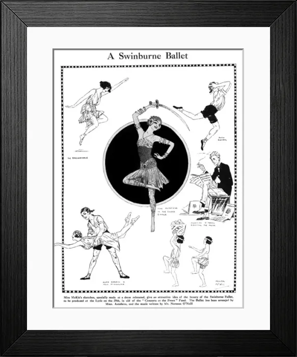 Framed Print : A Swinburne ballet in aid of Concerts at the Front Fund, WW1 Framed Print : A Swinburne ballet in aid of Concerts at the Front Fund, WW1