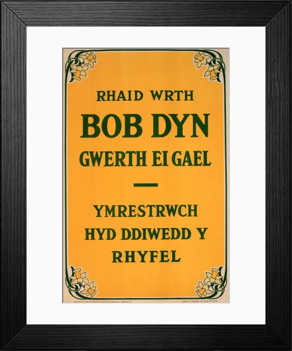 Framed Print : WWI Poster, Every man must enlist (Welsh version) Framed Print : WWI Poster, Every man must enlist (Welsh version)