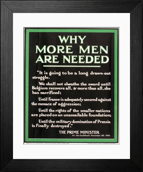 Framed Print : WWI Poster, Why More Men Are Needed Framed Print : WWI Poster, Why More Men Are Needed
