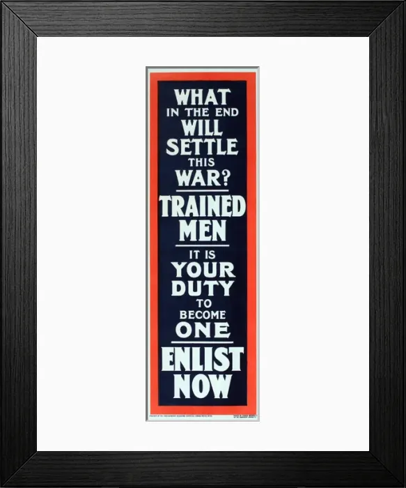 Framed Print : WWI Poster, What in the end will settle this war? Framed Print : WWI Poster, What in the end will settle this war?