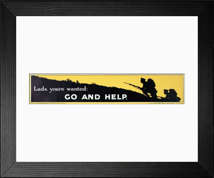 Framed Print : WWI Poster, Go And Help Framed Print : WWI Poster, Go And Help