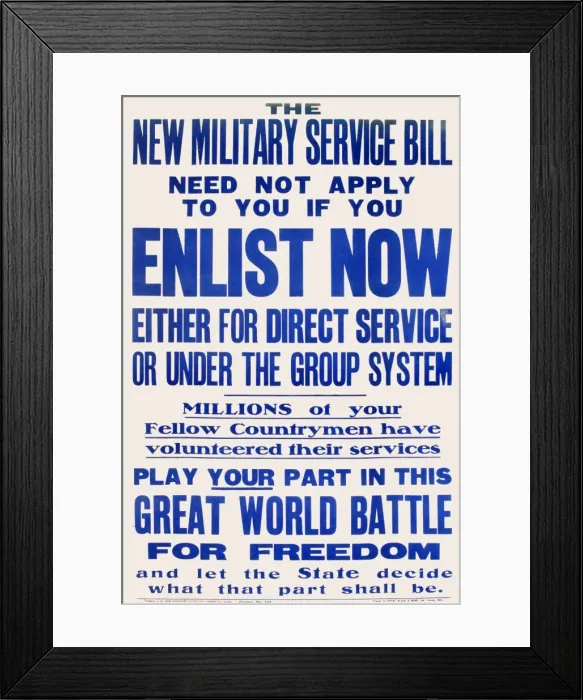Framed Print : WWI Poster, Enlist Now Framed Print : WWI Poster, Enlist Now