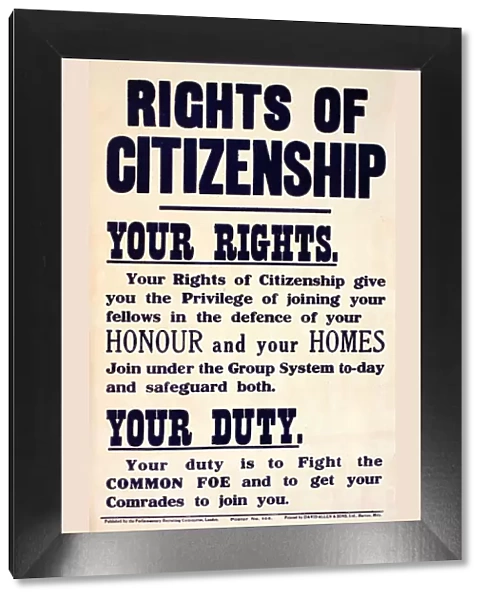 WWI Poster, Rights of Citizenship