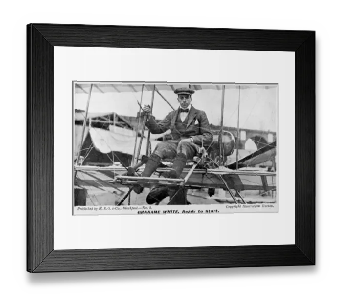 Framed Print : Claude Grahame-White in an early aeroplane Framed Print : Claude Grahame-White in an early aeroplane