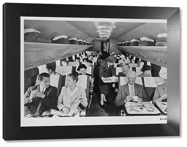 KLM Constellation plane interior with passengers