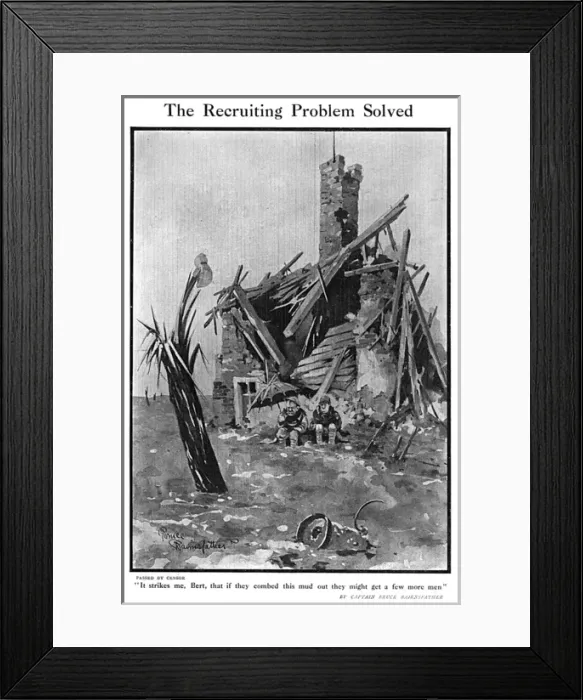 Framed Print : The Recruiting Problem Solved, by Bairnsfather Framed Print : The Recruiting Problem Solved, by Bairnsfather