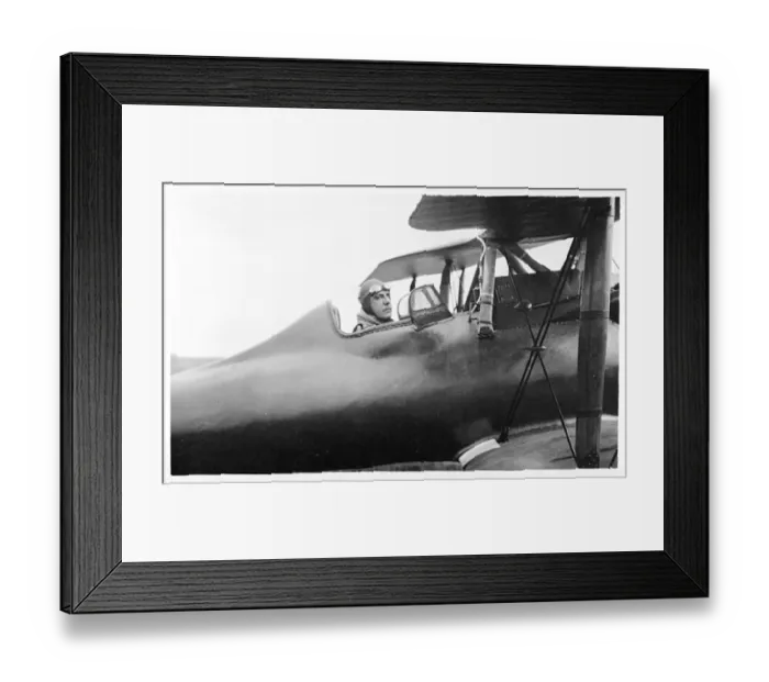 Framed Print : German pilot in a biplane Framed Print : German pilot in a biplane