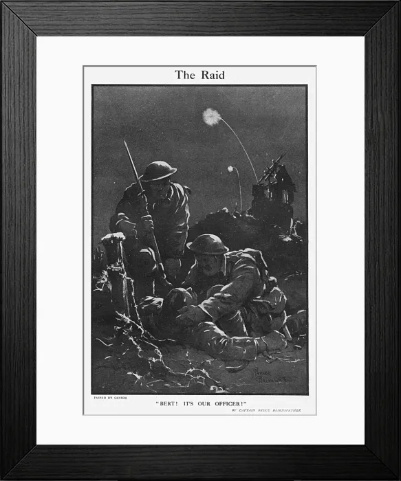 Framed Print : The Raid, by Bairnsfather Framed Print : The Raid, by Bairnsfather