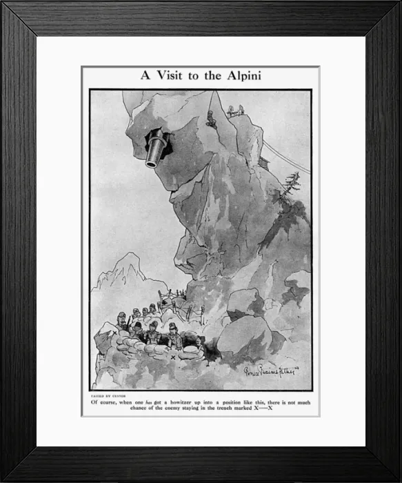 Framed Print : A Visit to the Alpini, by Bairnsfather Framed Print : A Visit to the Alpini, by Bairnsfather