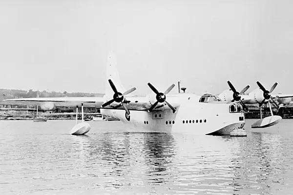 Short Sunderland flying boat on water