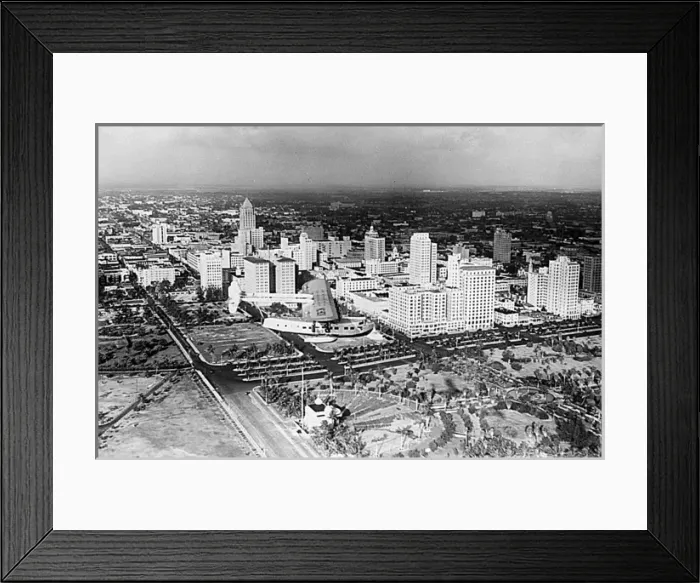 Framed Print : Lindbergh flying American Clipper over Miami, Florida Framed Print : Lindbergh flying American Clipper over Miami, Florida