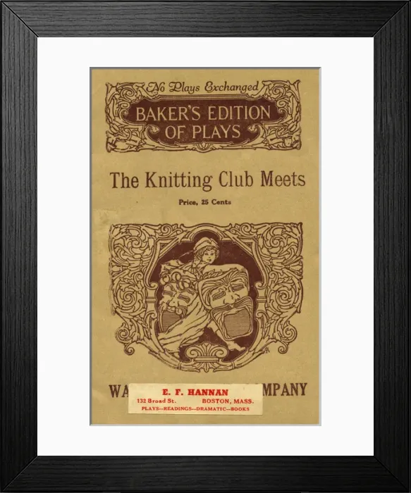 Framed Print : The Knitting Club Meets - WW1 American knitting play Framed Print : The Knitting Club Meets - WW1 American knitting play