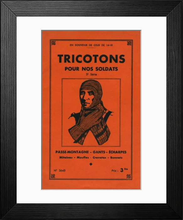 Framed Print : French WW1 knitting pattern Framed Print : French WW1 knitting pattern