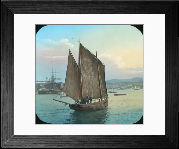 Framed Print : Scenery of Devon - Fishing boat sailing out of Lanbow
