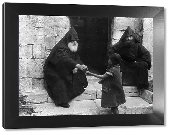 Armenian monks, Church of the Holy Sepulchre, Jerusalem