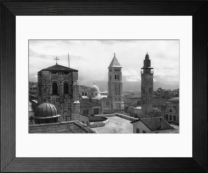 Framed Print : Bell Tower, Church and Mosque, Jerusalem Framed Print : Bell Tower, Church and Mosque, Jerusalem