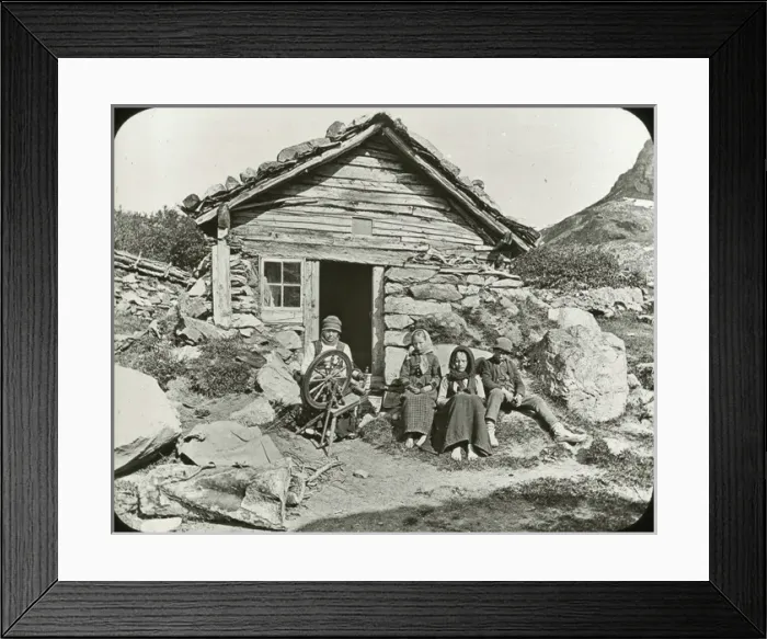 Framed Print : Norway - Horre- At a cottage door Framed Print : Norway - Horre- At a cottage door