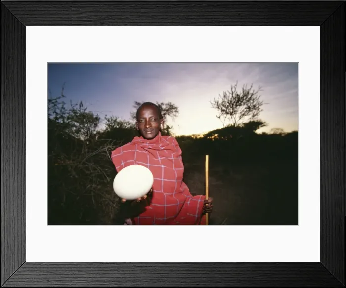 Framed Print : Ostrich Egg - Held by Msai Framed Print : Ostrich Egg - Held by Msai