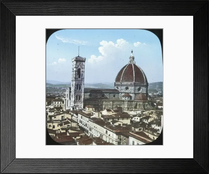 Framed Print : Italy - Florence - Cathedral and Campanile from Palazzo Vecc