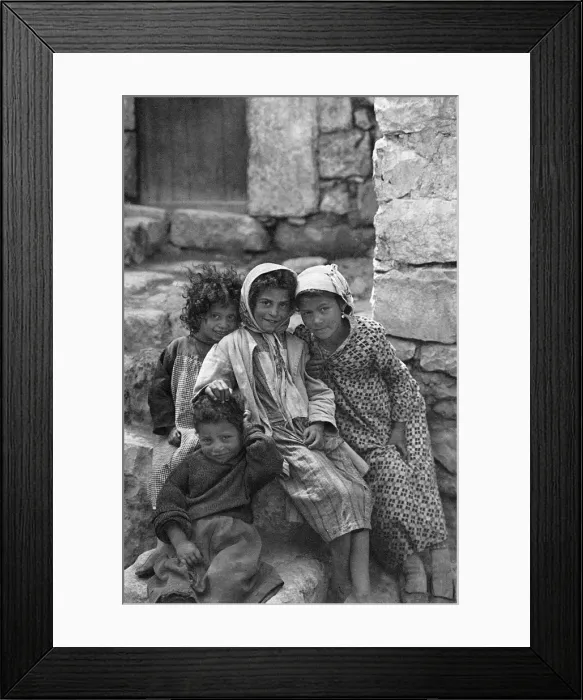 Framed Print : Group of Arab children, Jerusalem Framed Print : Group of Arab children, Jerusalem