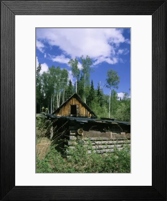 Framed Print : Abandoned hut of a forest keeper on river Negustyah Framed Print : Abandoned hut of a forest keeper on river Negustyah