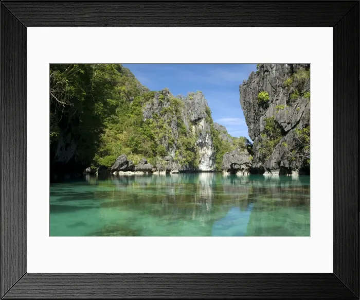 Framed Print : The exit (between the rocks) of a Big Lagoon of Framed Print : The exit (between the rocks) of a Big Lagoon of