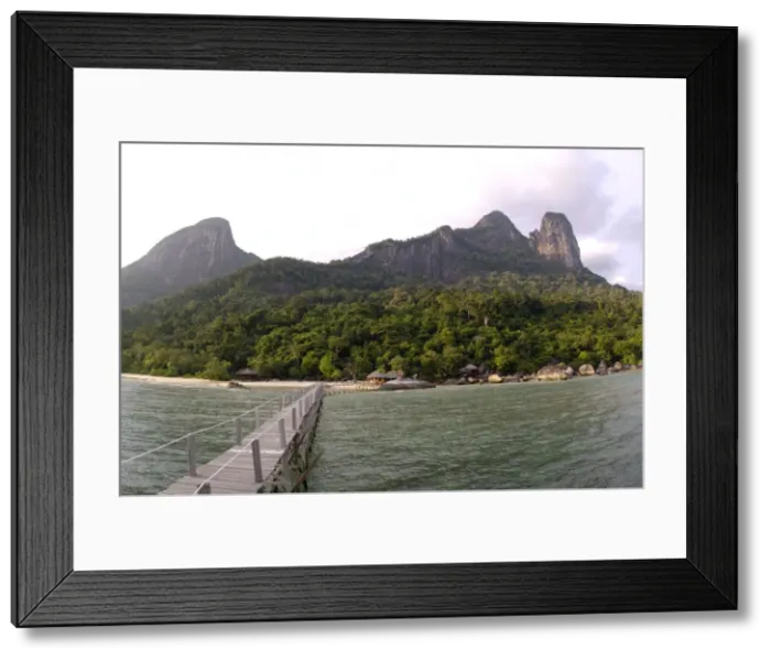 Framed Print : Rainforest, volcanic Twin Peaks - Bukit Batu Framed Print : Rainforest, volcanic Twin Peaks - Bukit Batu