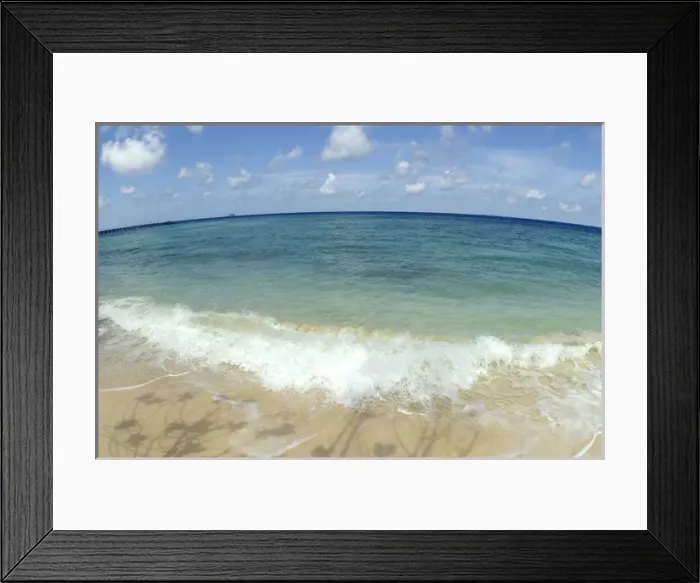 Framed Print : Sand beach of volcanic Tioman Island and sea Framed Print : Sand beach of volcanic Tioman Island and sea