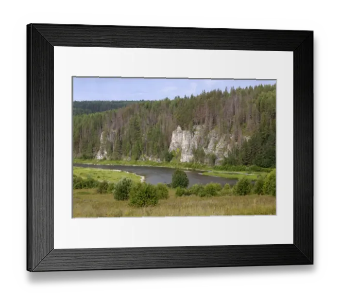 Framed Print : Limestone rocks along river Chusovaya - the symbol Framed Print : Limestone rocks along river Chusovaya - the symbol