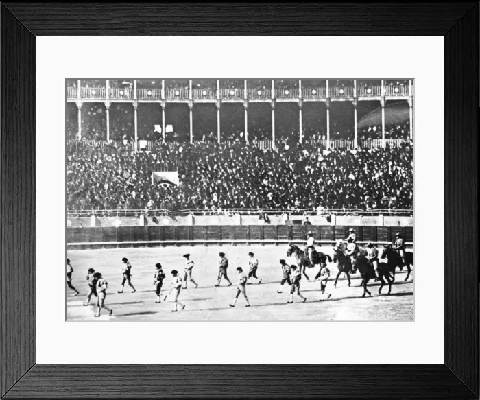 Framed Print : Spain - Bull Fighting - Sortie of the Quadrilla - from Lif Framed Print : Spain - Bull Fighting - Sortie of the Quadrilla - from Lif