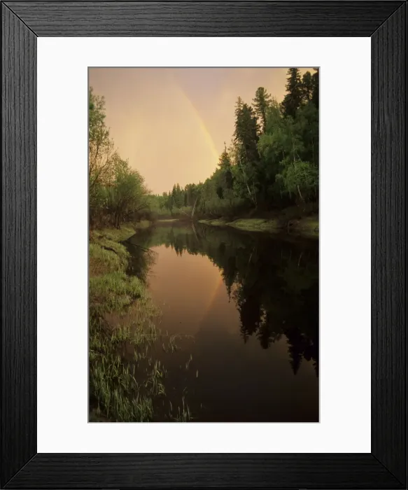 Framed Print : Rainbow after evening rain over river Negustyah Framed Print : Rainbow after evening rain over river Negustyah